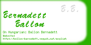 bernadett ballon business card